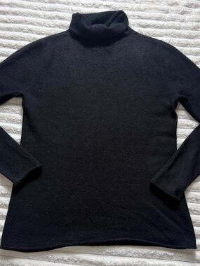 Halogen Black Cashmere Turtleneck Pullover Sweater Long Sleeve Women